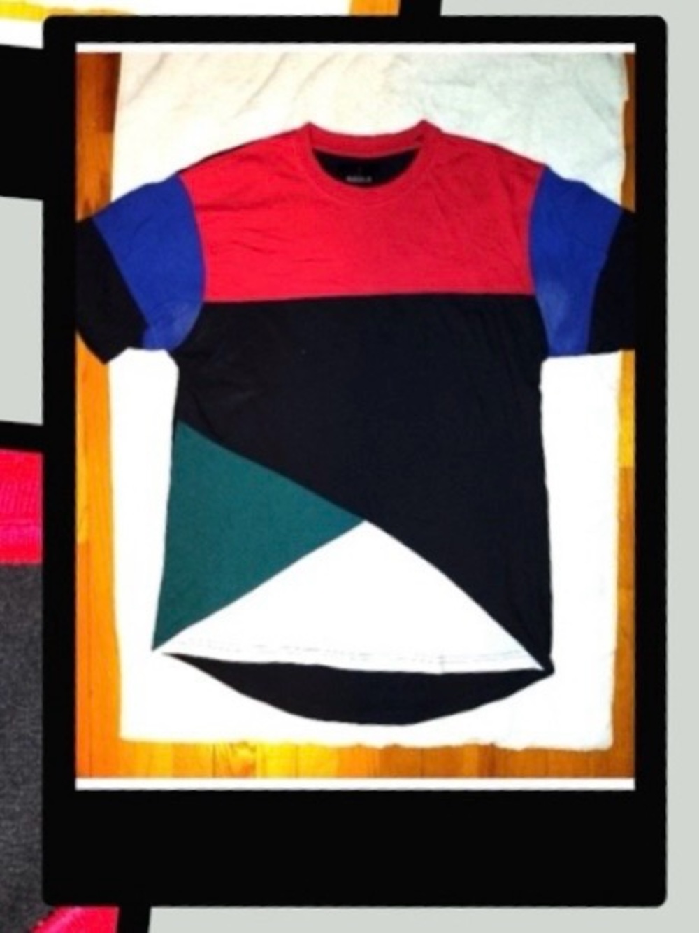 Retro Slim Colorblock Short Sleeve Droptail T Shirt 7 SOULS NEW YORK Men’s Large